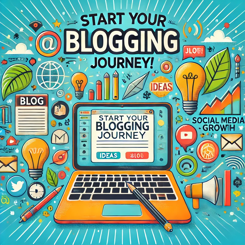 DALL·E 2024-12-05 21.52.35 - A motivational and visually engaging illustration encouraging users to start blogging. The image features a vibrant laptop with a blog editor screen o