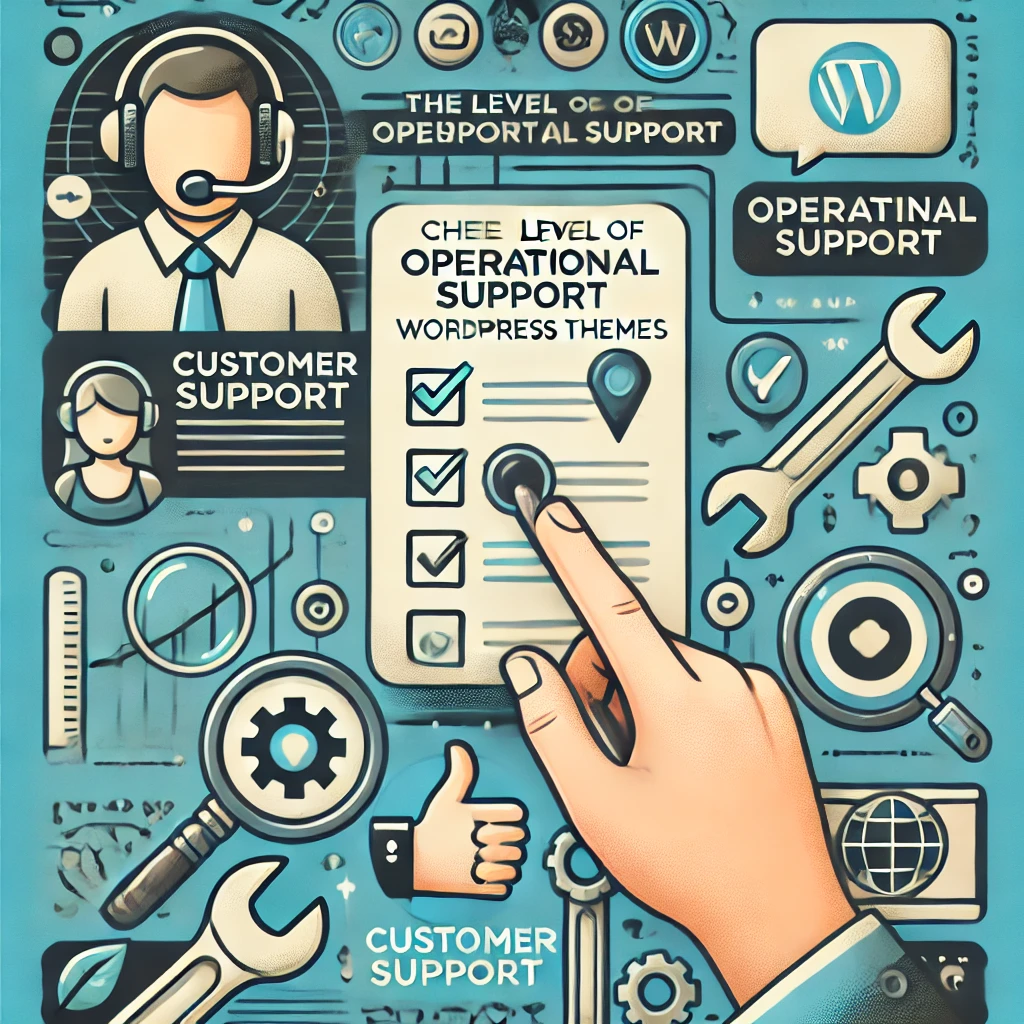 DALL·E-2024-12-09-18.58.58-An-infographic-showcasing-the-importance-of-checking-the-level-of-operational-support-for-WordPress-themes.-Features-include-icons-such-as-a-customer-