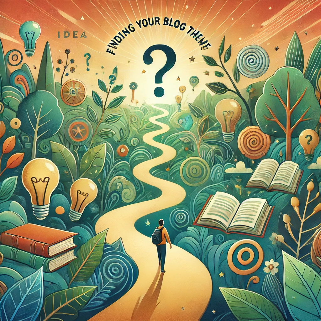  DALL·E-2024-12-15-16.11.04-A-creative-and-inspiring-image-representing-the-journey-of-discovering-a-blog-theme.-The-design-should-include-a-person-walking-on-a-winding-path-thro