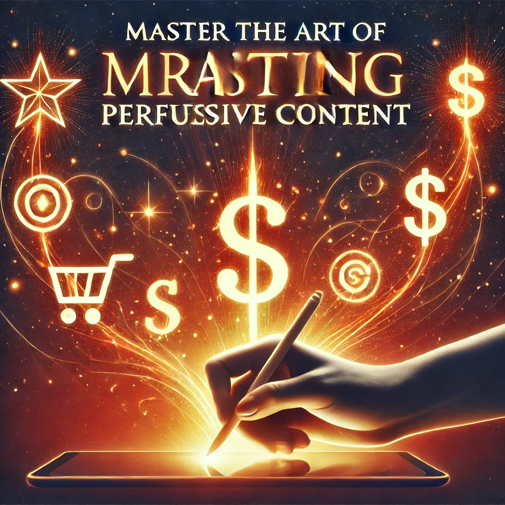 DALL·E-2024-12-15-16.35.57-An-inspirational-image-focusing-on-mastering-the-art-of-writing-persuasive-and-profitable-content.-The-design-features-a-person-writing-on-a-tablet-or.