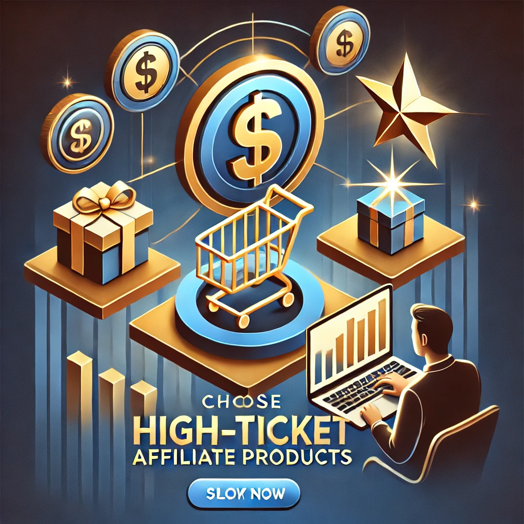 DALL·E-2024-12-15-16.40.54-An-informative-image-emphasizing-the-importance-of-selecting-high-ticket-affiliate-products.-The-design-features-a-shopping-cart-icon-with-dollar-sign