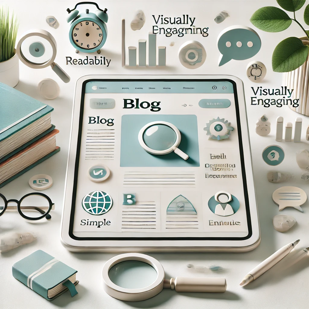DALL·E-2024-12-19-18.43.52-A-clean-and-visually-engaging-image-that-represents-a-readable-and-user-friendly-blog.-The-image-features-a-tablet-or-laptop-screen-displaying-a-blog-