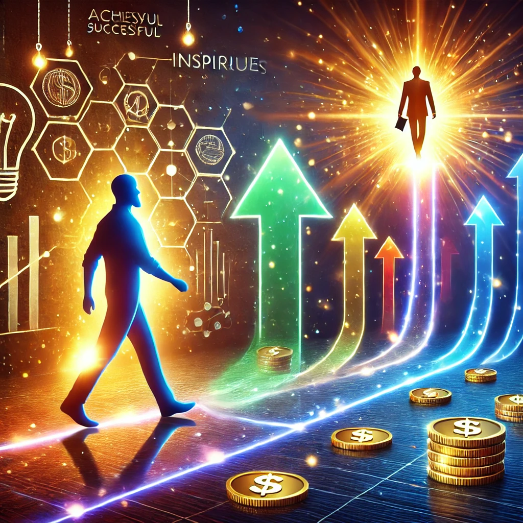 DALL·E-2024-12-19-18.50.44-An-inspiring-and-motivational-image-representing-the-concept-of-emulating-successful-people-to-achieve-earnings.-The-image-features-a-figure-walking-c