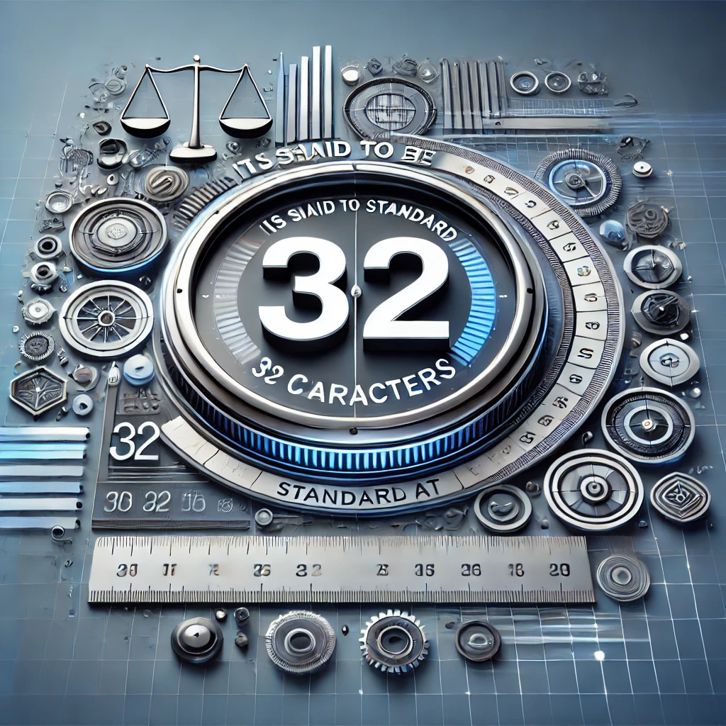 DALL·E-2025-01-02-20.52.30-A-sleek-conceptual-illustration-for-the-phrase-It-is-said-to-be-standard-at-32-characters.-The-design-features-a-digital-counter-prominently-display.