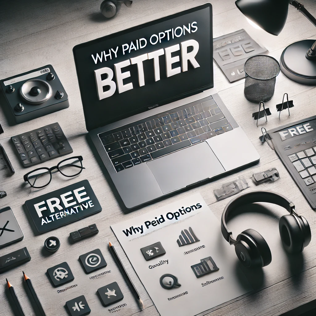 DALL·E-2025-01-28-16.05.10-A-realistic-image-illustrating-the-concept-of-Why-Paid-Options-Are-Better-featuring-a-professional-desk-with-premium-tools-like-a-high-end-laptop-