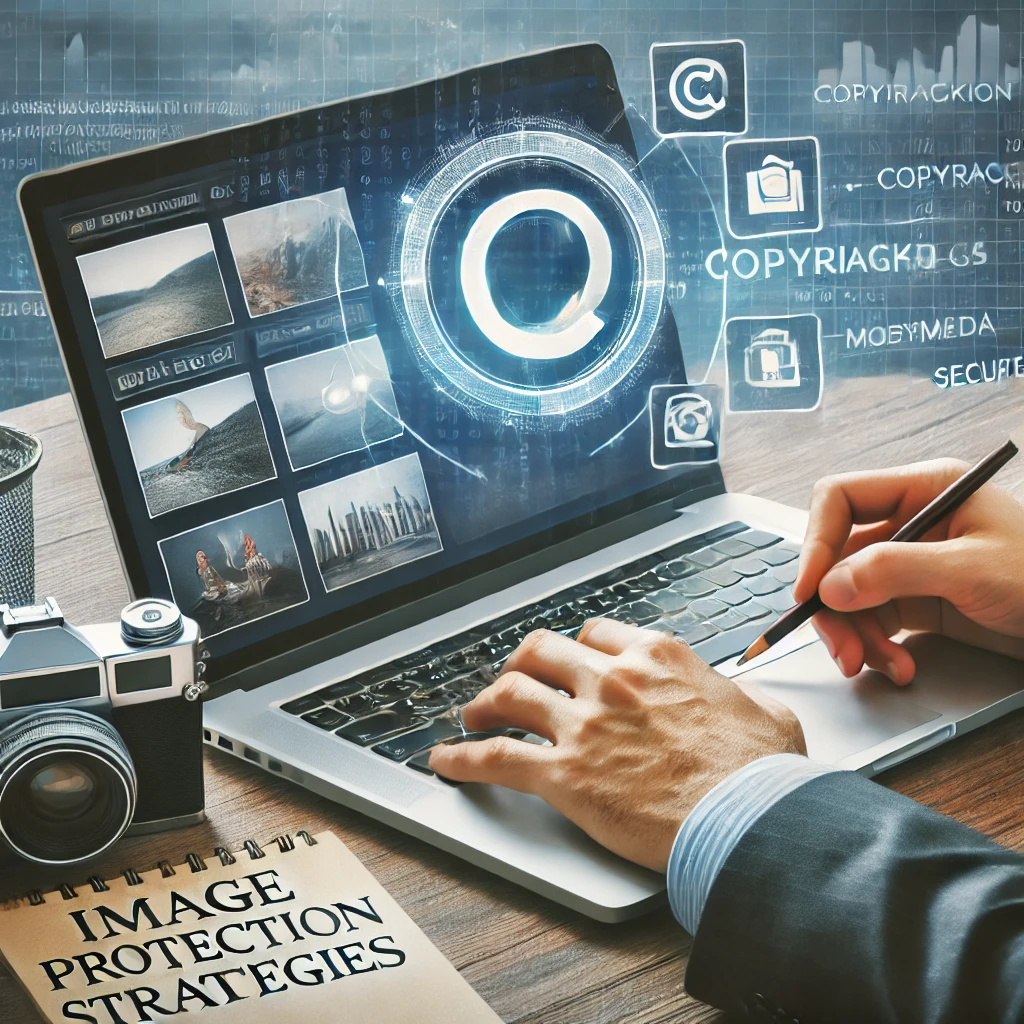 DALL·E-2025-01-28-16.11.03-A-realistic-image-illustrating-measures-to-prevent-image-reuse-featuring-a-computer-screen-displaying-watermarked-images-a-copyright-symbol-prominen