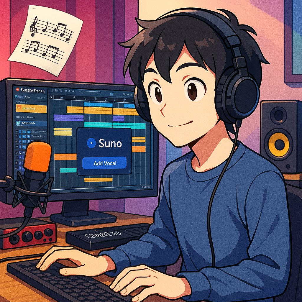 [AI] Subscribe to Suno and add vocals to your own backing track for a professional result!