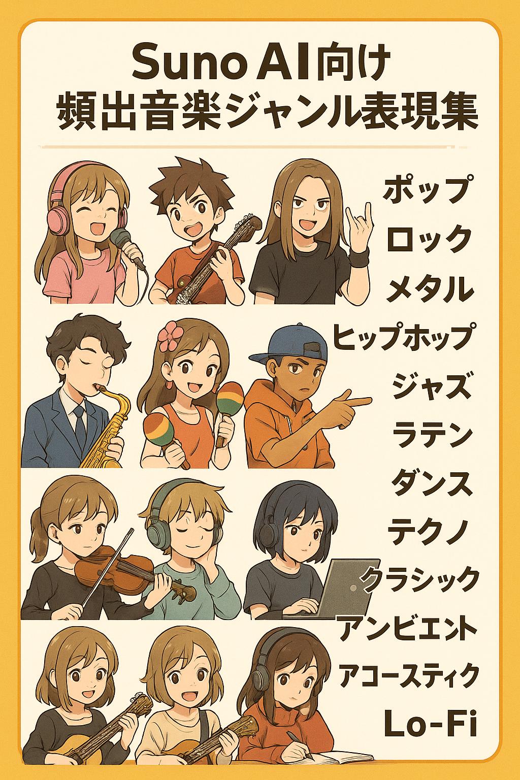 Suno AI Commonly Used Music Genre Expressions