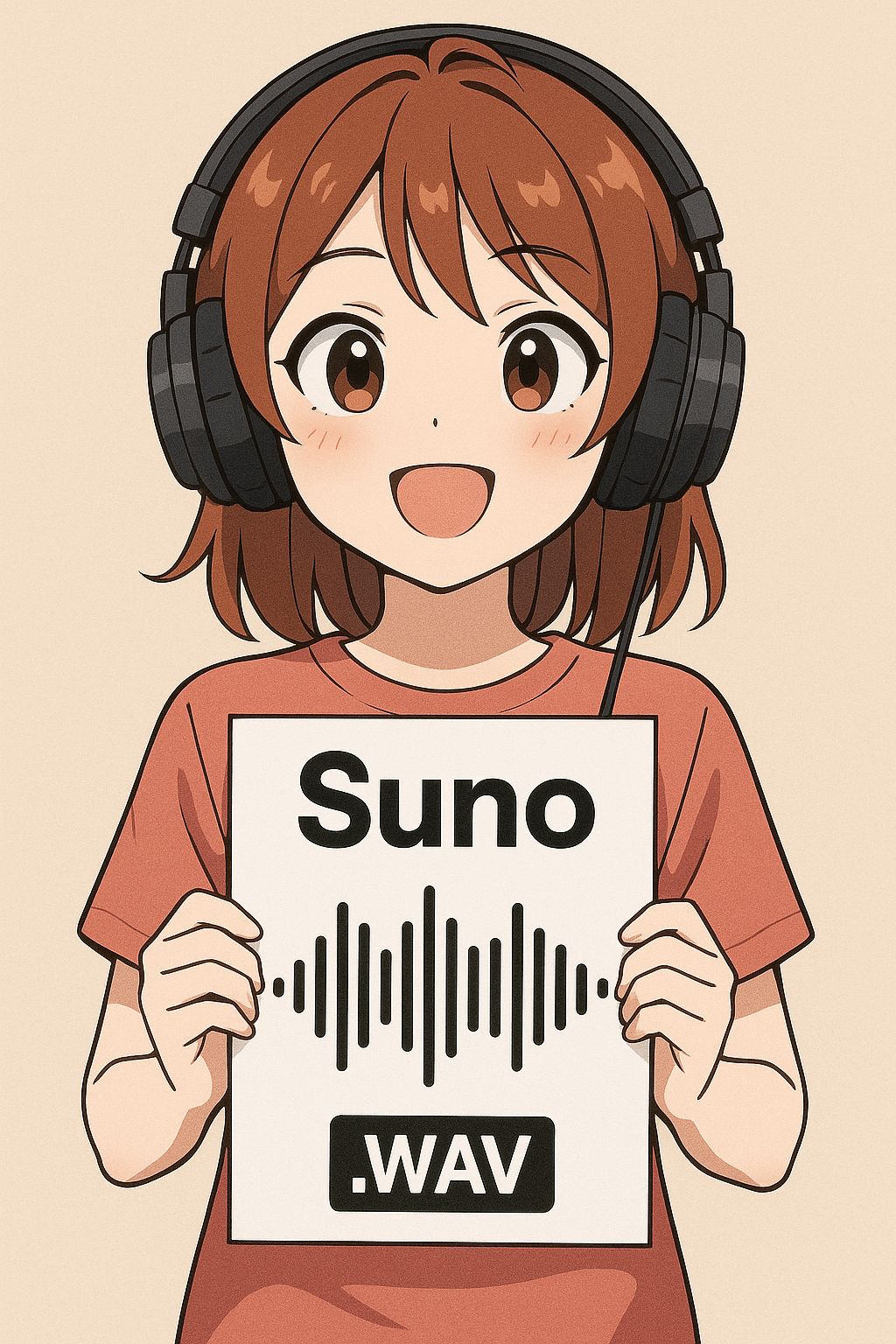 I want a vocal waveform WAV file from Suno