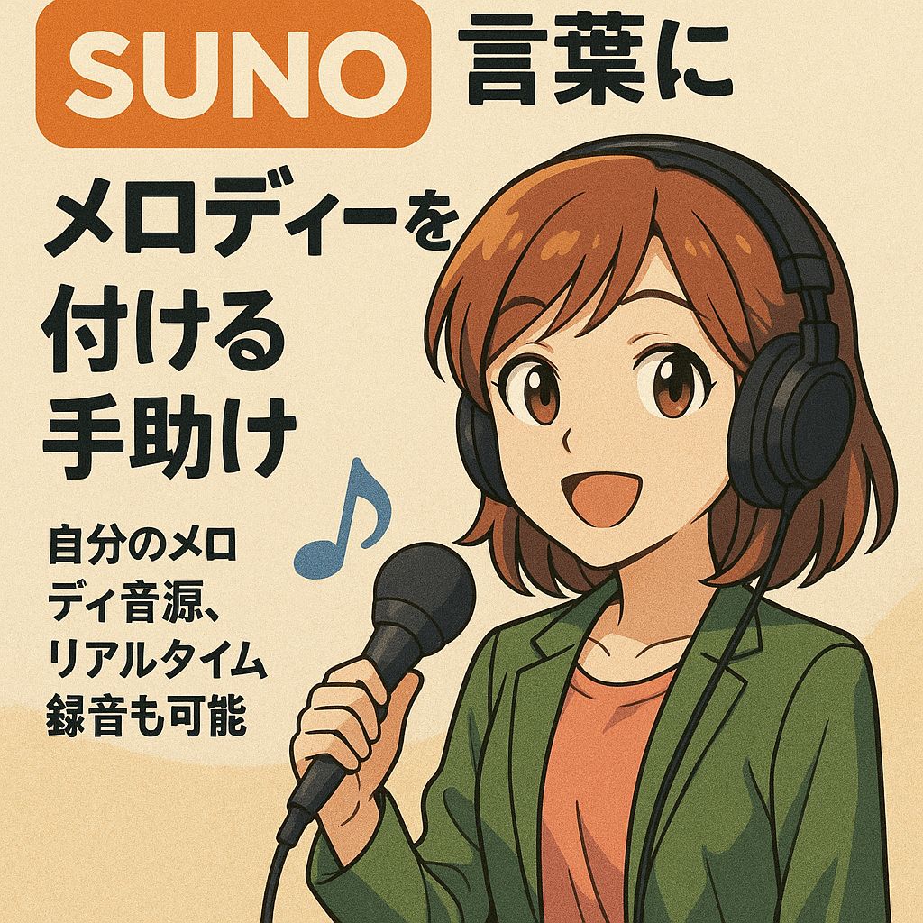Suno helps you add melodies to your words (you can also use your own melody sources or record in real time)