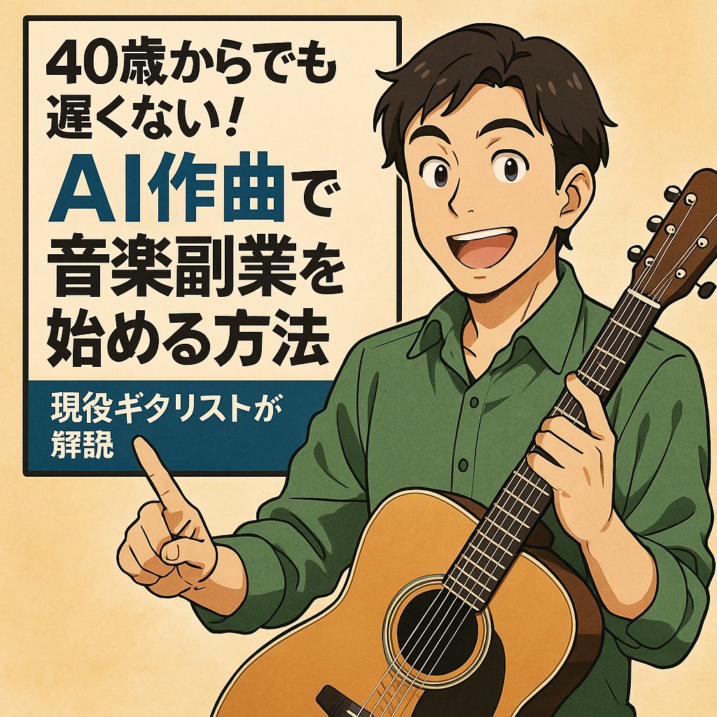 It’s Never Too Late at 40! How to Start a Music Side Job with AI Composition | Explained by an Active Guitarist